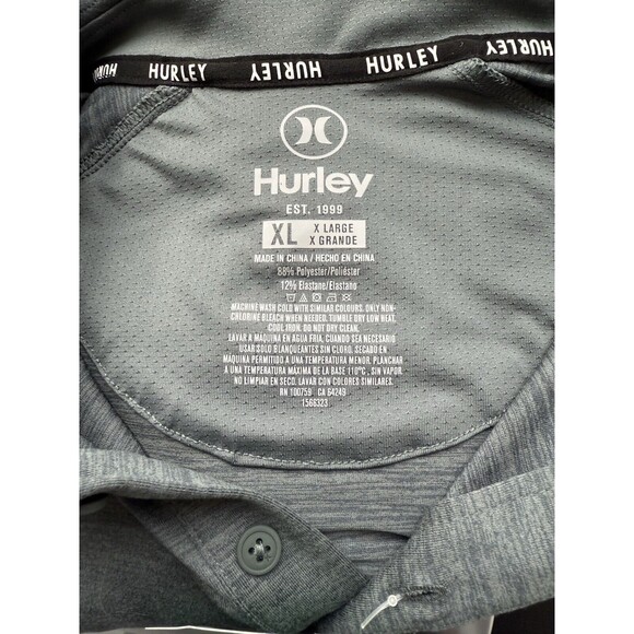 Men’s HURLEY  Short Sleeves Plolo Shirt Green XL Polyester  Elastana Regular Fit - Picture 6 of 6